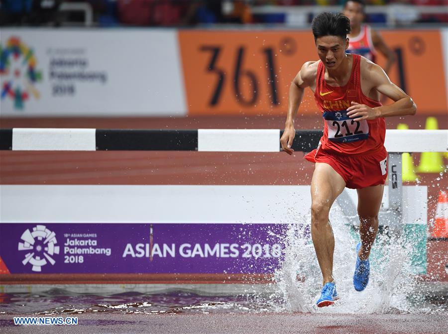 (SP)INDONESIA-JAKARTA-ASIAN GAMES-ATHLETICS-MEN'S 3000M STEEPLECHASE