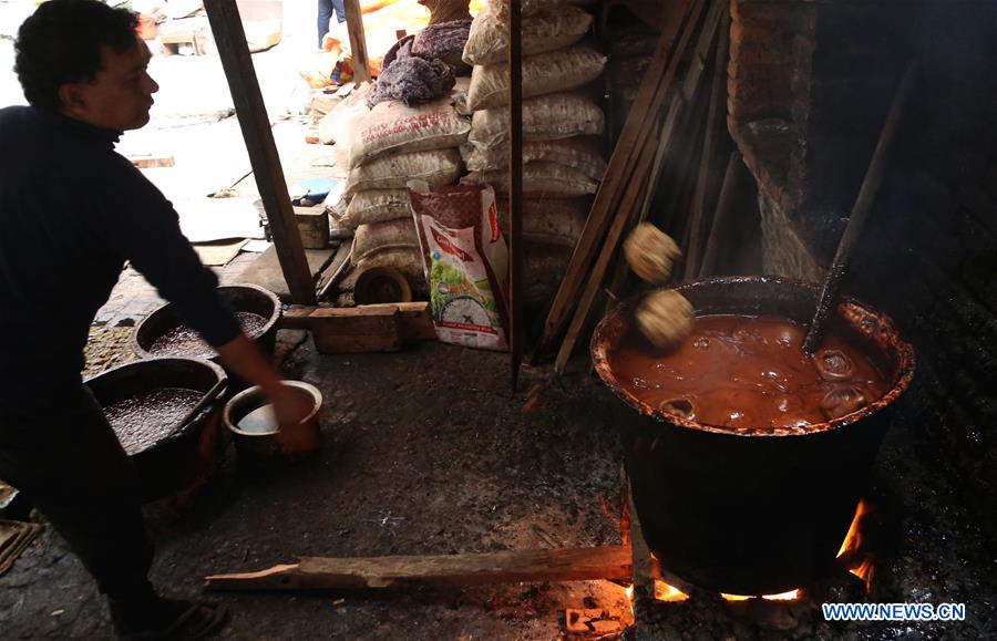 NEPAL-LALITPUR-MAGHE SANKRANTI FESTIVAL-MOLASSES