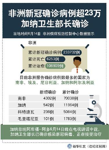 （图表）［国际疫情］非洲新冠确诊病例超23万 加纳卫生部长确诊